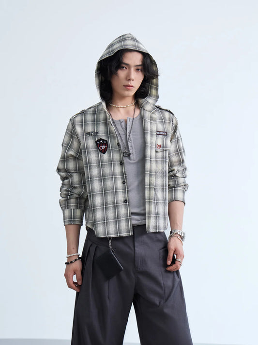 Peoplesense Urban Plaid Hooded Shirt