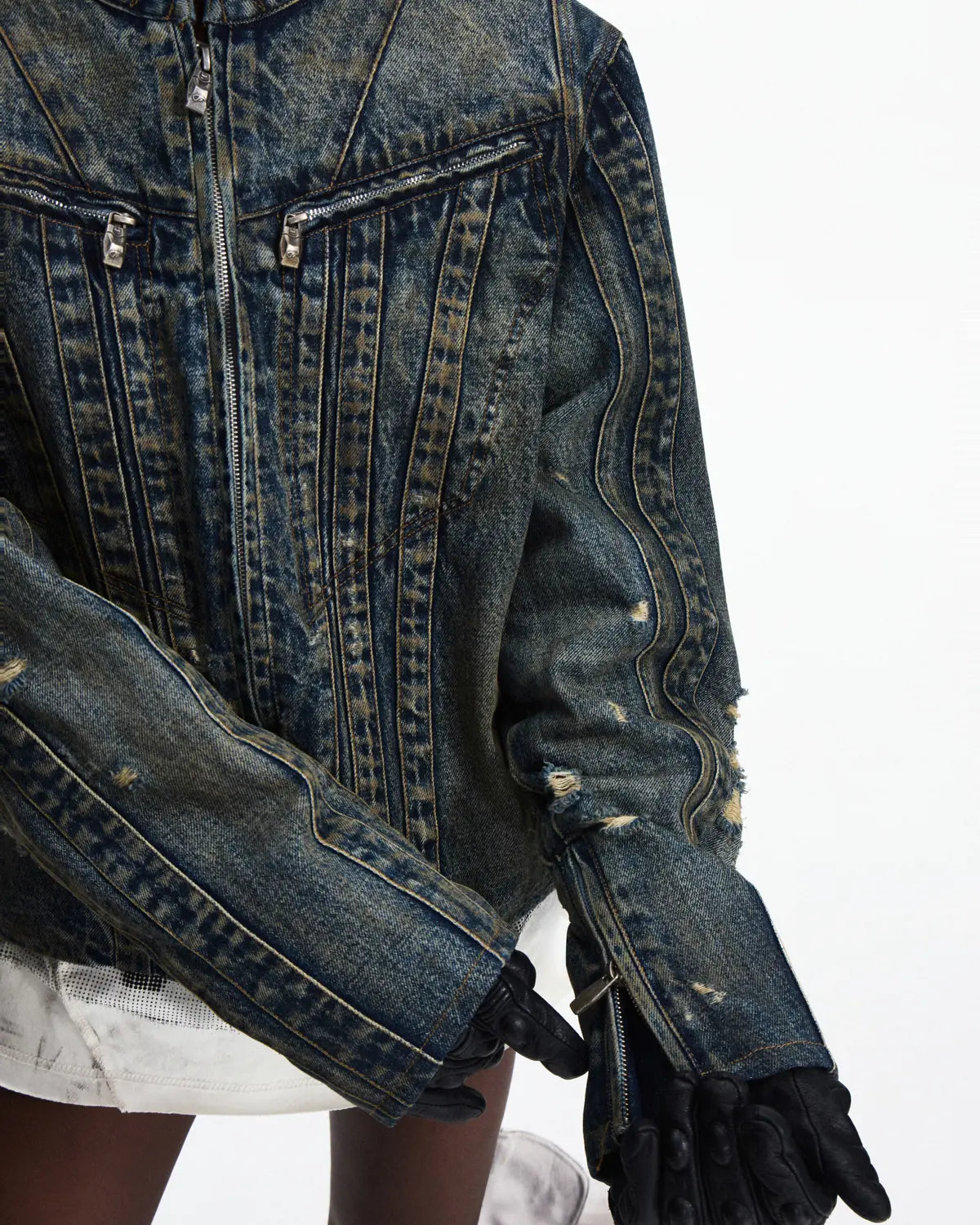 Peoplesense Racer Distressed Plaid Jacket