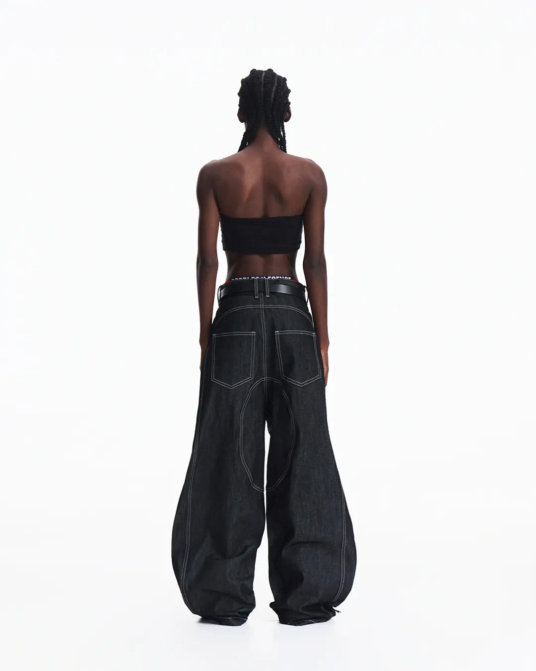 Peoplesense Curved Black Raw Denim Jeans