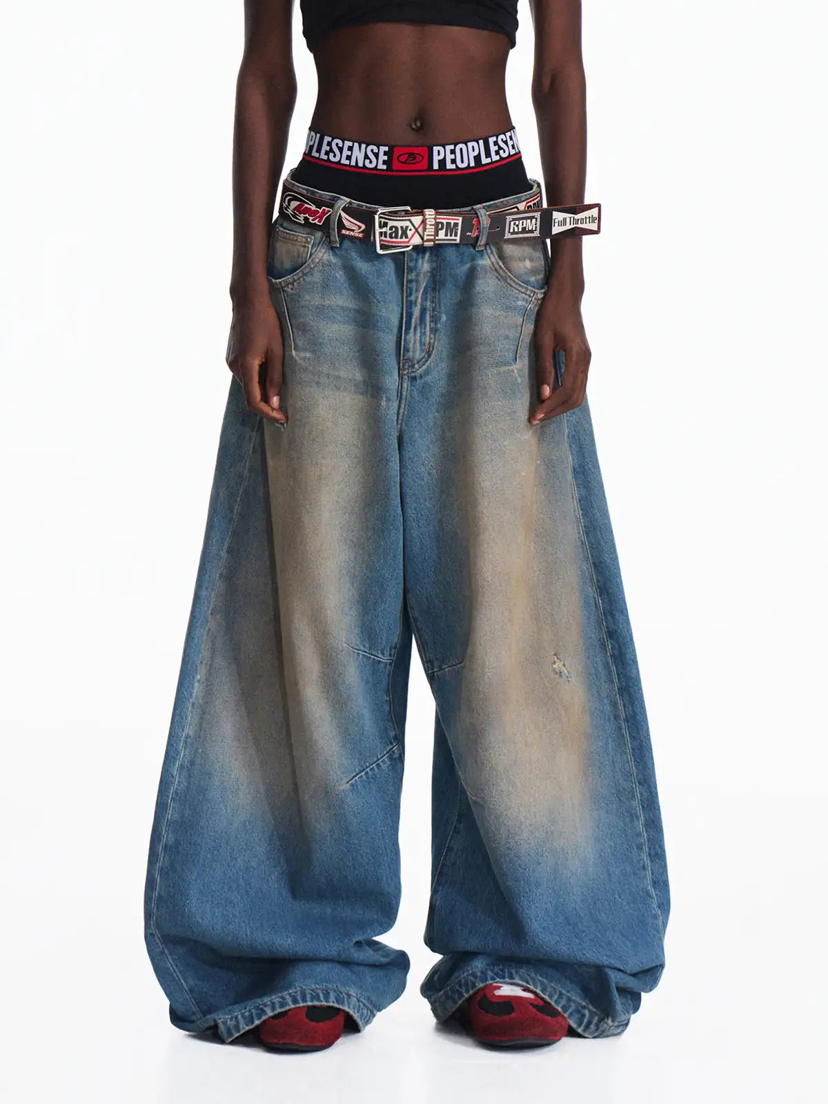 パンツ Peoplesense Mud Dyed Balloon Denim Jeans Peoplesense Mud Dyed Balloon Denim Jeans – peoplesense