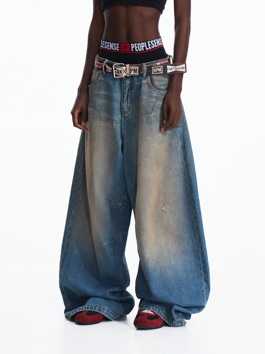 Peoplesense Mud Dyed Balloon Denim Jeans