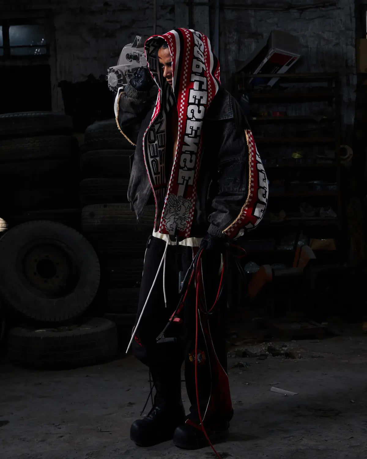 Peoplesense Racing Scarf Denim Jacket