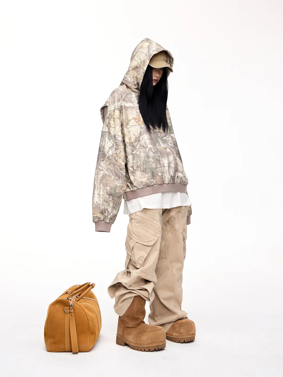 Peoplesense Punk Camo Branch Print Hoodie