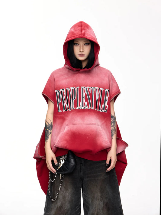 Peoplesense Detachable Embroidered Hoodie Red