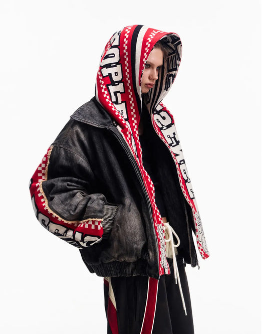 Peoplesense Racing Scarf Denim Jacket