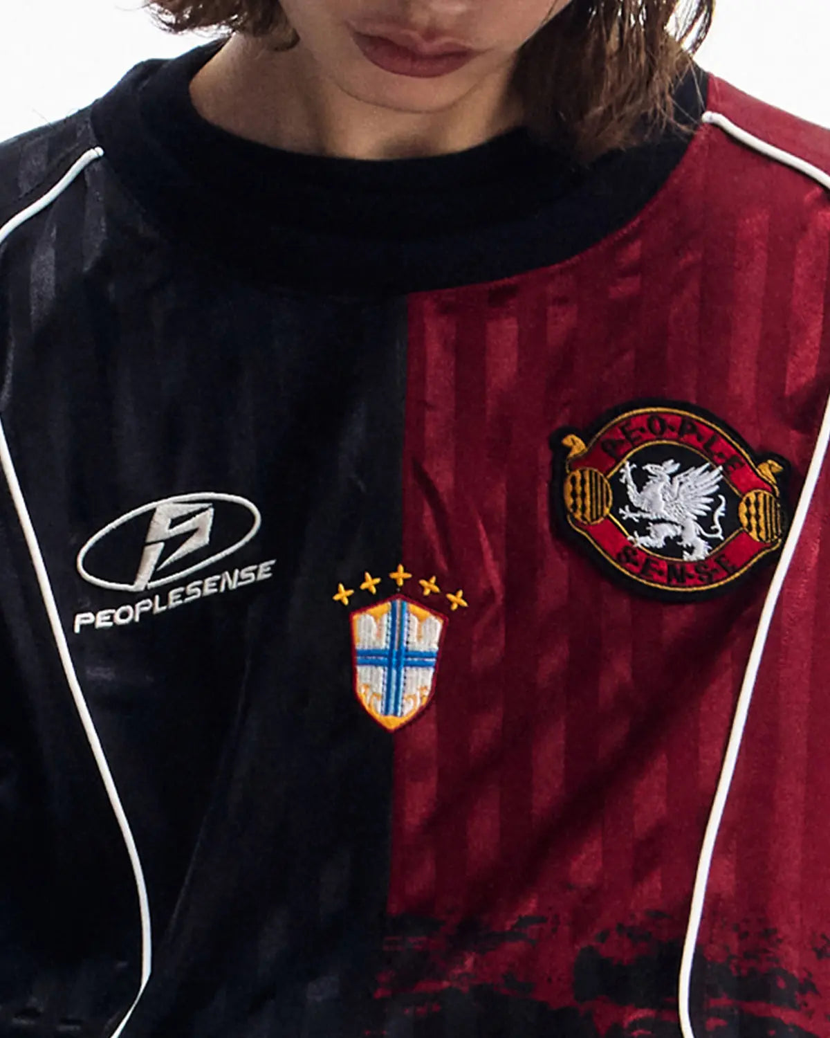 Peoplesense Two-in-One Striped Football Long Sleeve Tee