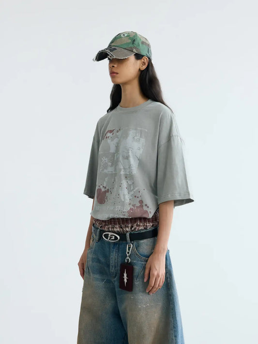 Peoplesense ‘Reality&Dream’ Vintage Green Oversized T-shirt