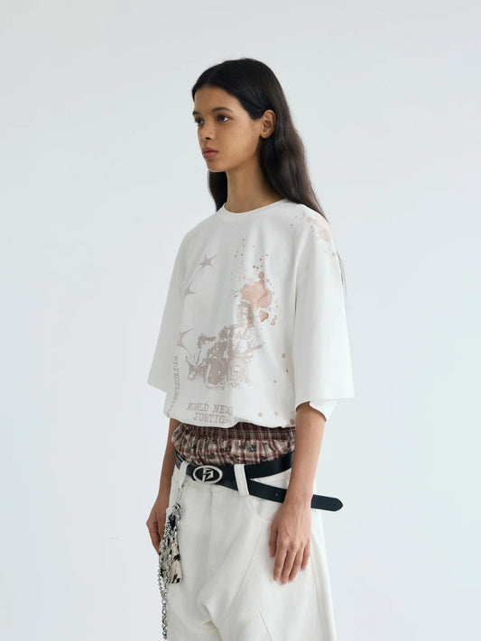 Peoplesense Plush Splatter Print Tee