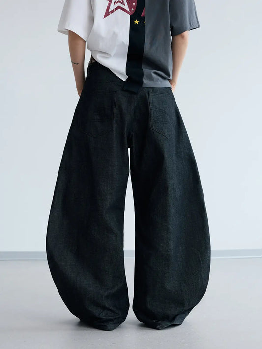 Peoplesense Black Raw Denim Jeans with Button Fly