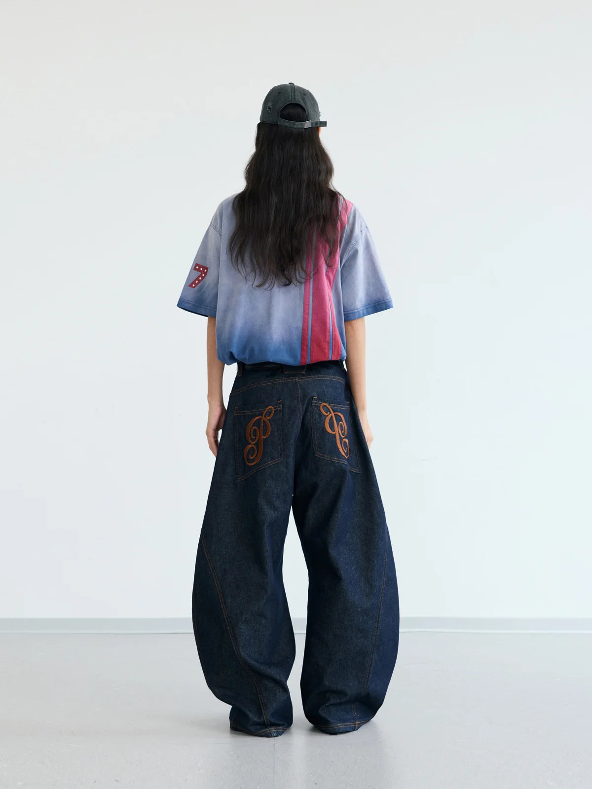 Peoplesense Raw Denim Deconstructed Curved Leg Jeans