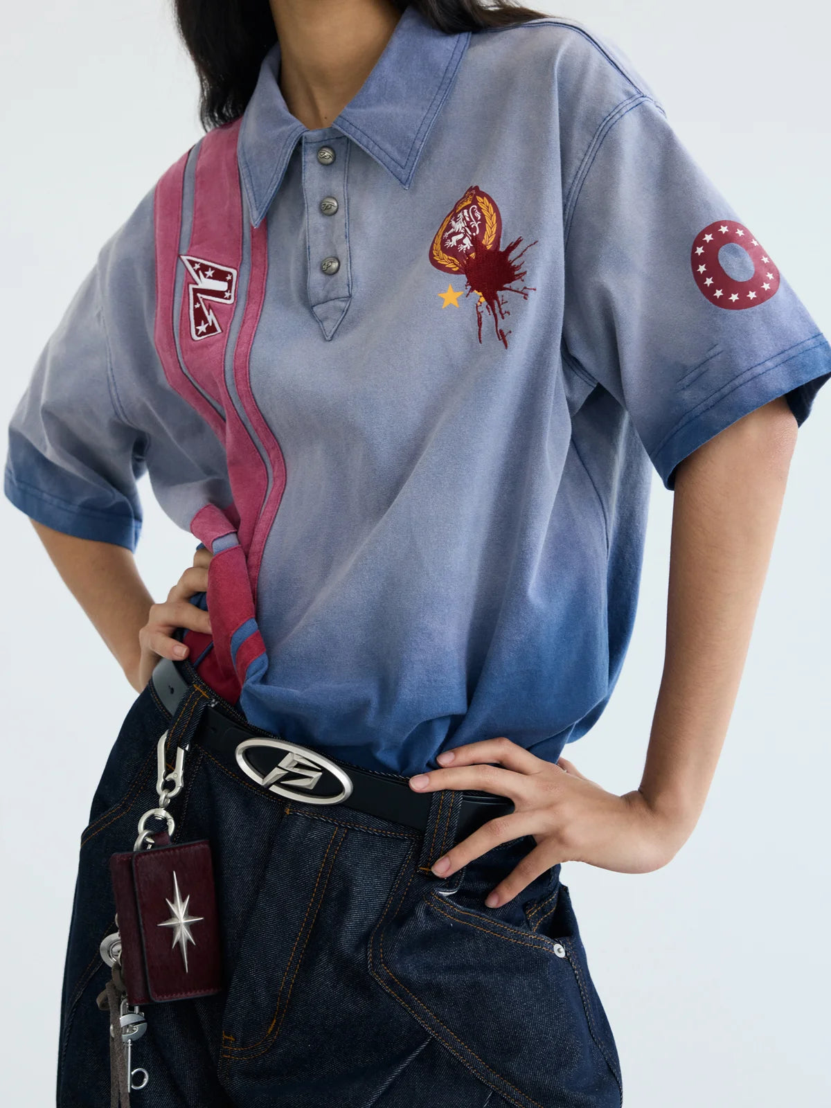 Peoplesense Deconstructed Stripe Vintage Wash Polo