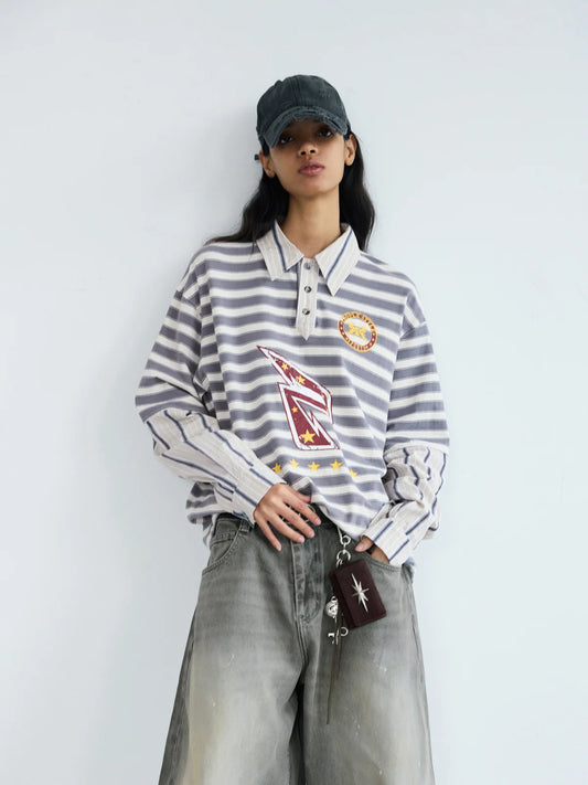 Peoplesense Striped Long-Sleeved Polo