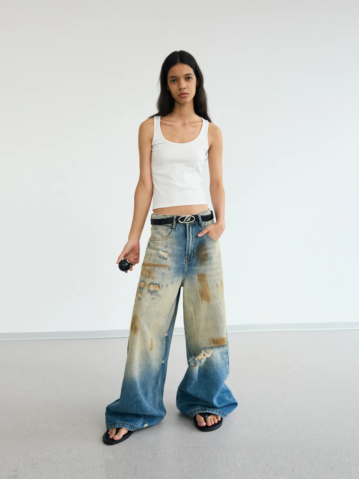 Peoplesense Mud Dyed Vintage Distressed Jeans