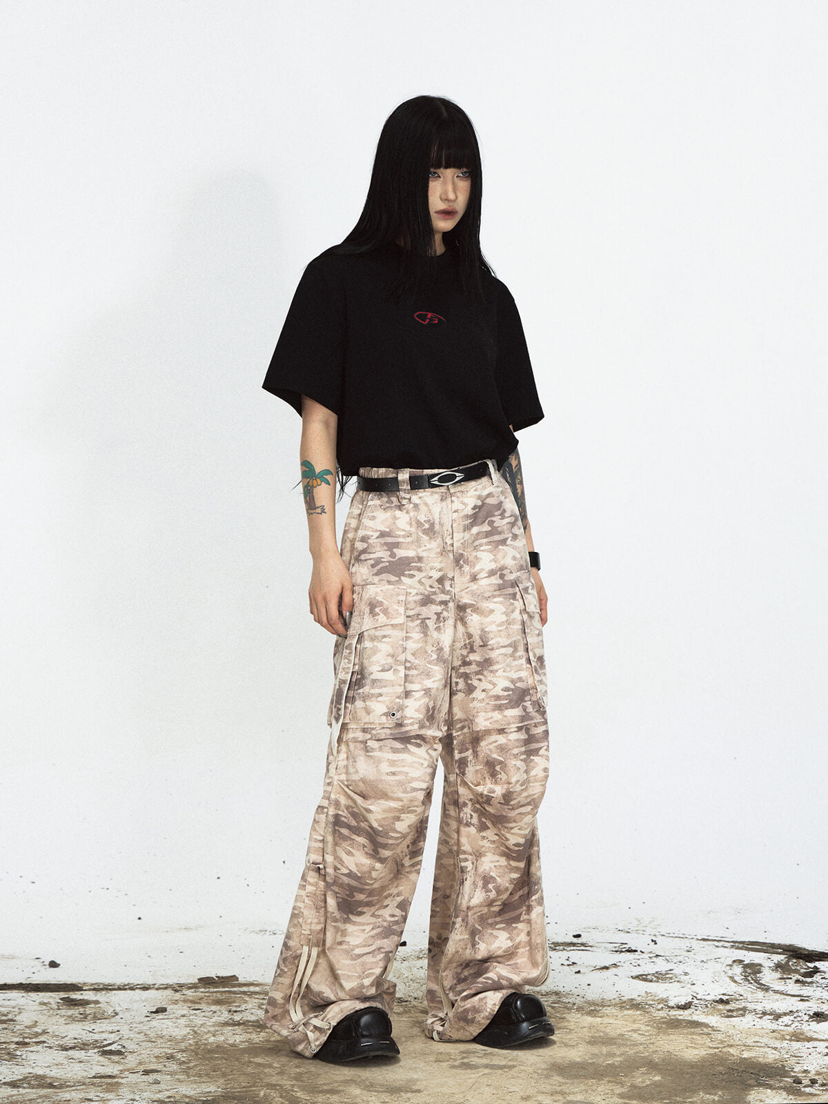 Peoplesense Desert Camo High Waisted Cargo Pants