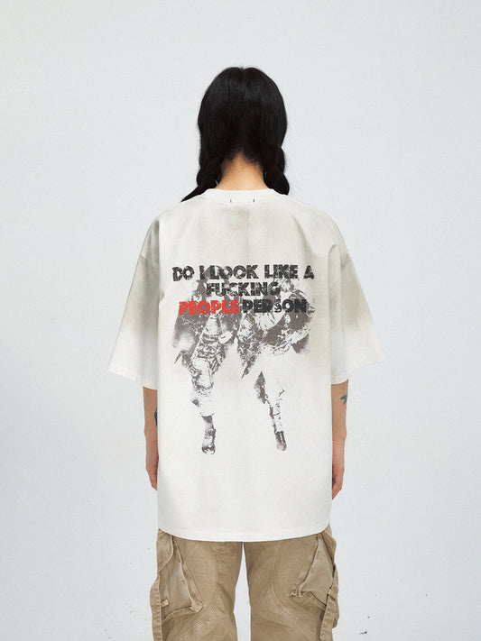 Peoplesense Gradient Print Vintage Oversized T-Shirt