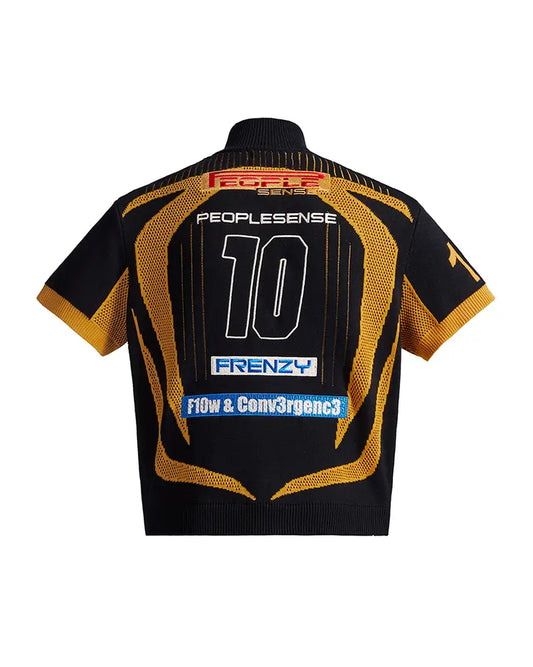 Peoplesense Knitted Zipper Soccer Jersey Black