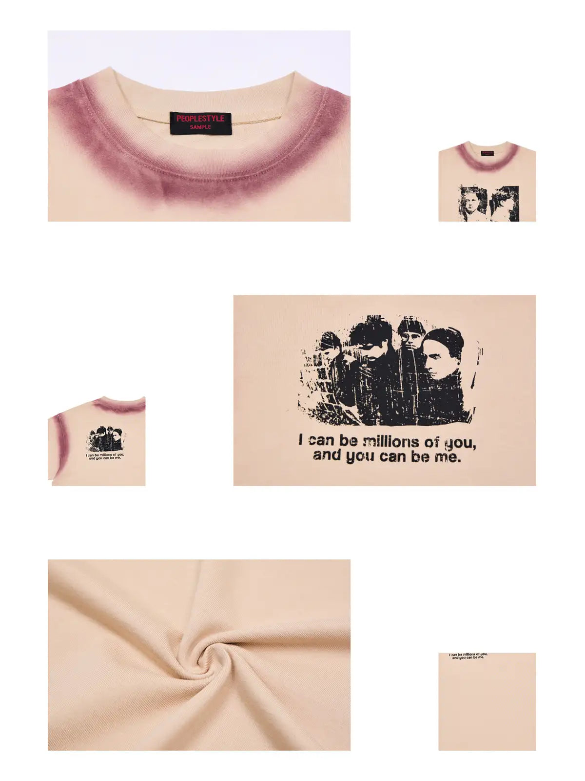 Peoplesense ‘Millions of you‘ Vintage Hand spray-painted T-shirt