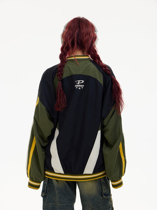 Peoplesense Rugby V-Neck Colorblock Sweatshirt