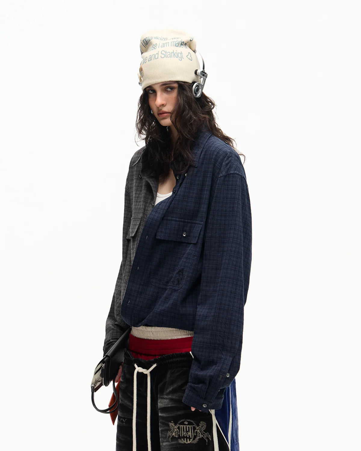 Peoplesense Two-Tone Split Plaid Shirt