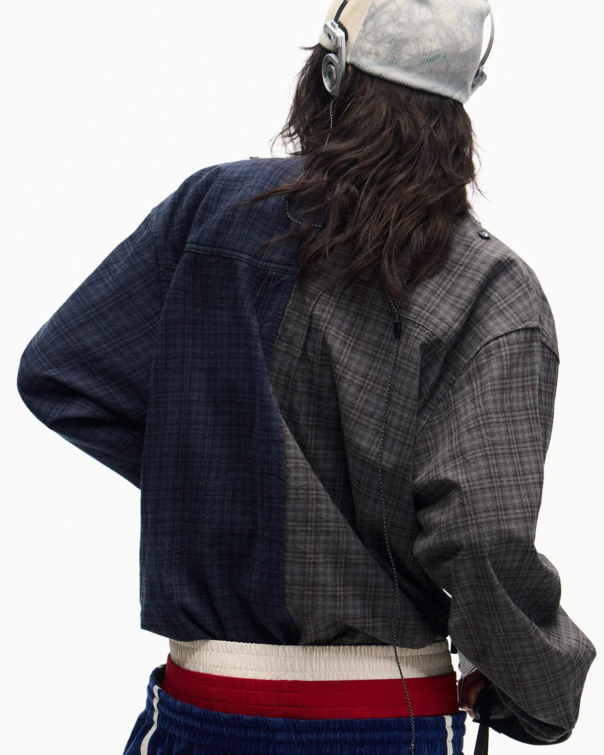 Peoplesense Two-Tone Split Plaid Shirt