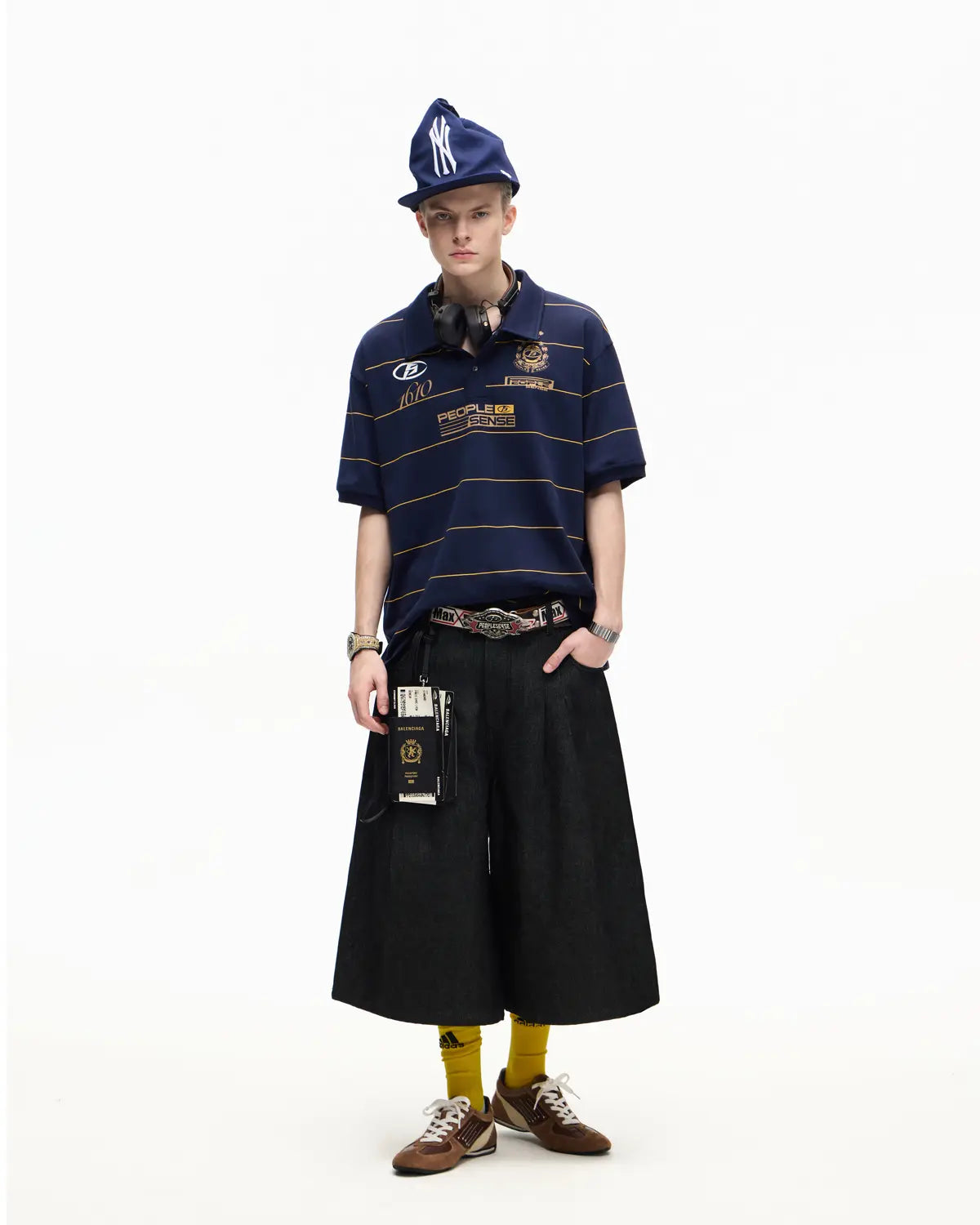 Peoplesense Gold Pinstripe Quick-Dry Polo