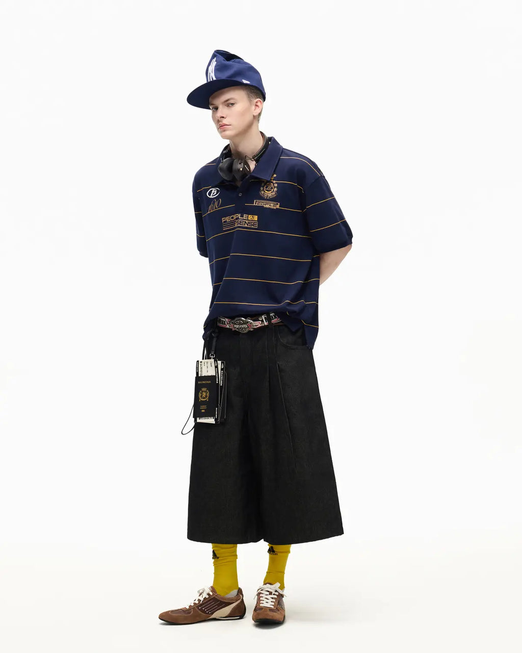 Peoplesense Gold Pinstripe Quick-Dry Polo