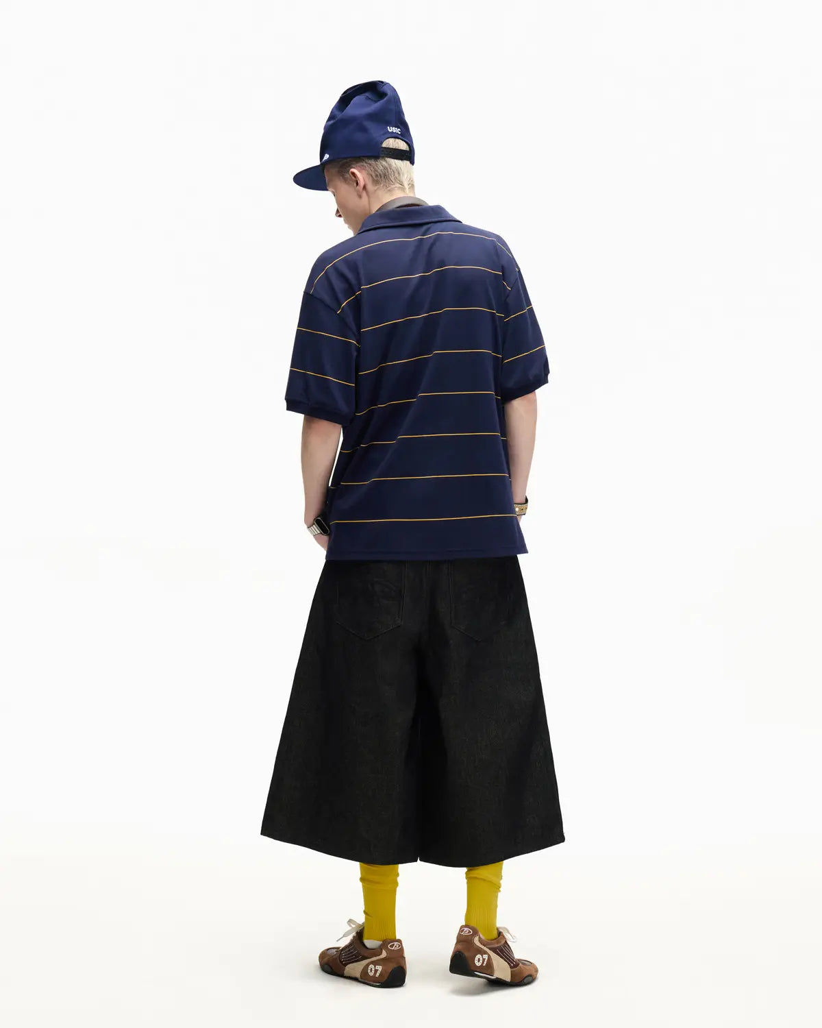 Peoplesense Gold Pinstripe Quick-Dry Polo