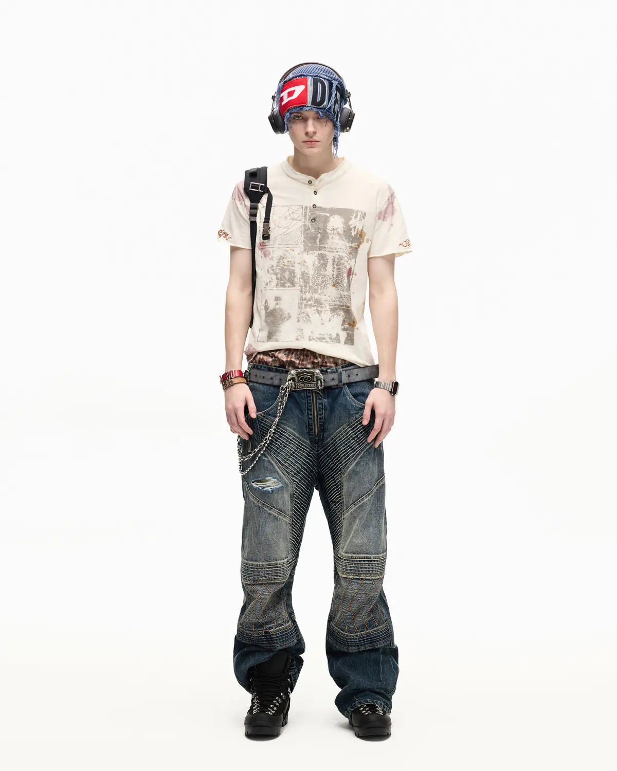 Peoplesense Slub Rust Digital Print Slim Tee