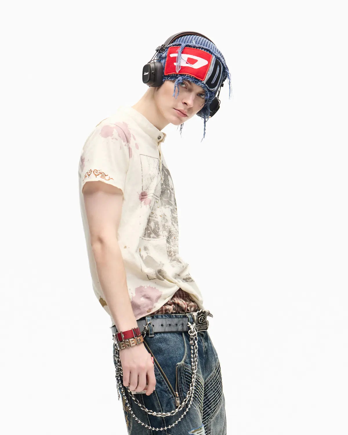 Peoplesense Slub Rust Digital Print Slim Tee