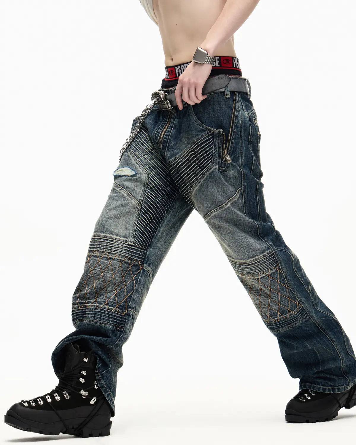 Peoplesense Vintage High Relief Leather Distressed Belt