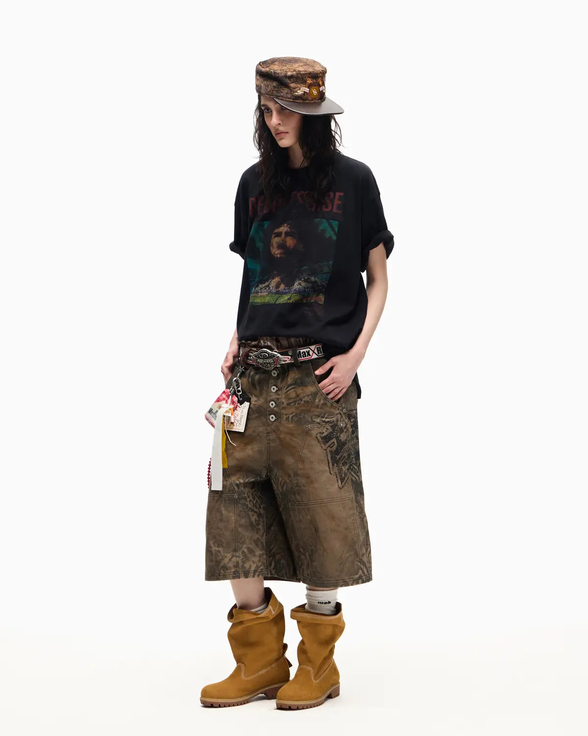 Peoplesense Tiger Print Cargo Jorts