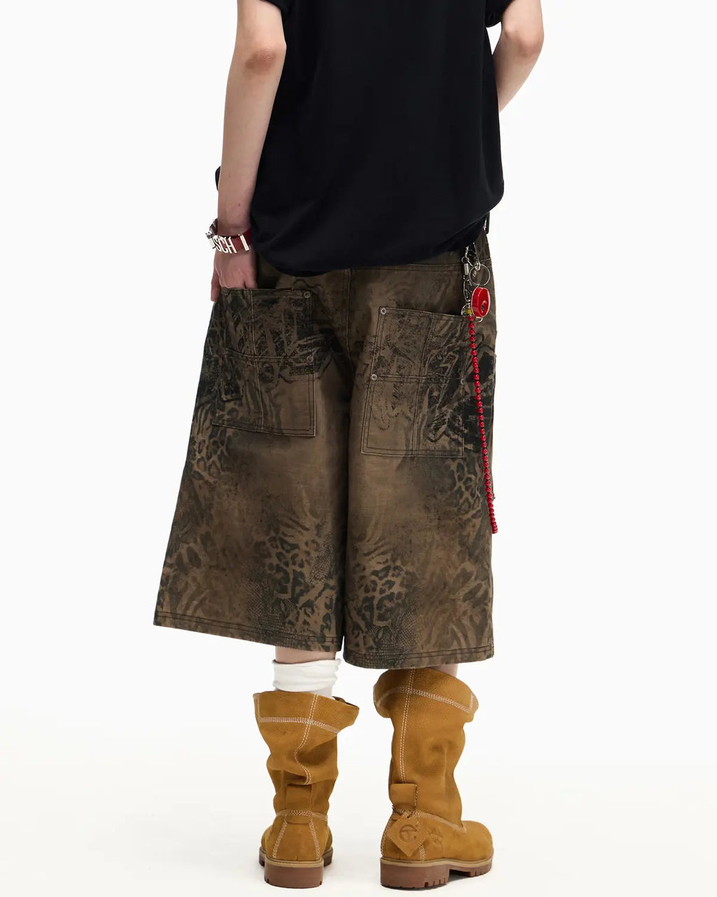 Peoplesense Tiger Print Cargo Jorts