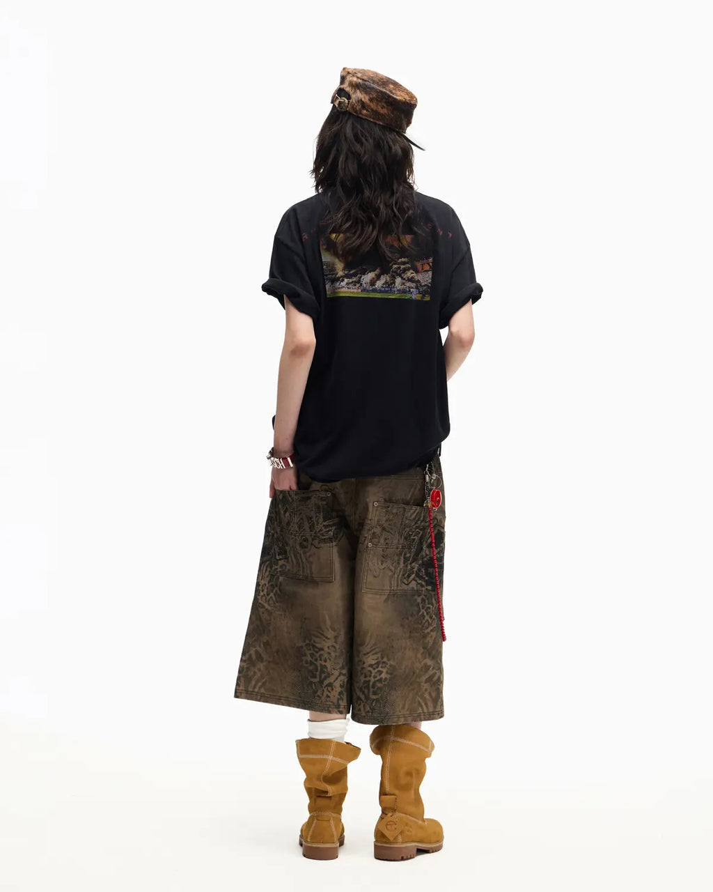 Peoplesense Tiger Print Cargo Jorts