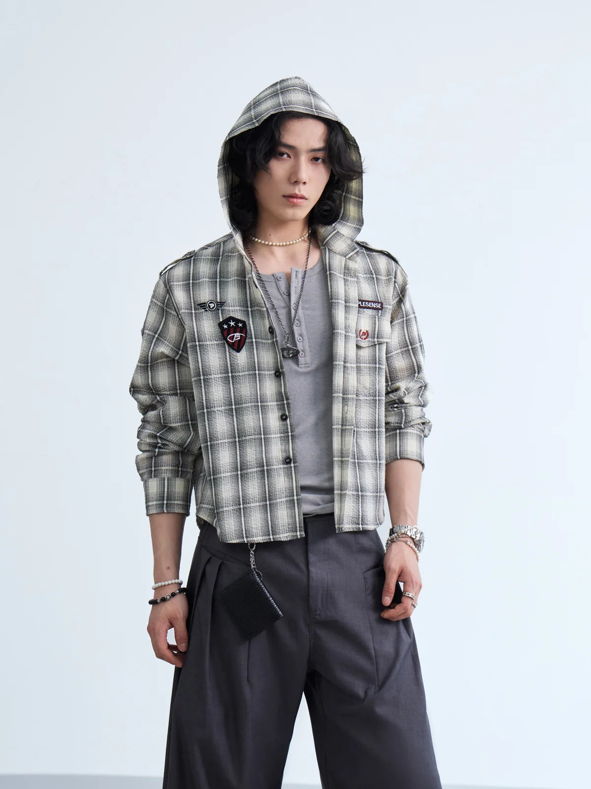 Peoplesense Urban Plaid Hooded Shirt
