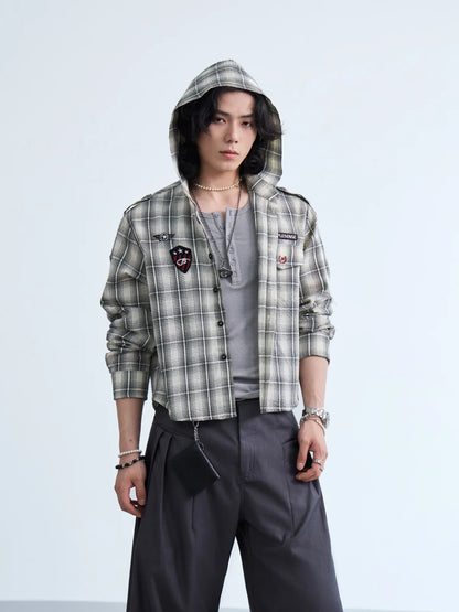 Peoplesense Urban Plaid Hooded Shirt