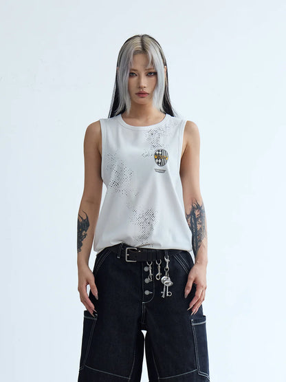 Peoplesense Marked Wheel Ribbed Tank Top