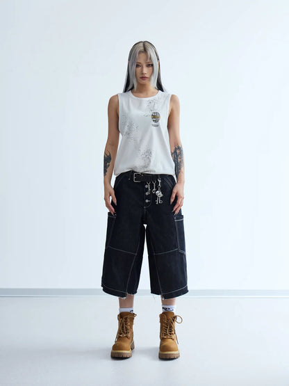 Peoplesense Marked Wheel Ribbed Tank Top