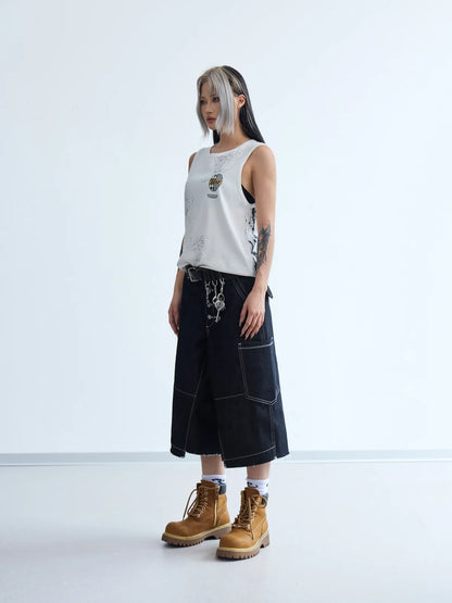 Peoplesense Marked Wheel Ribbed Tank Top