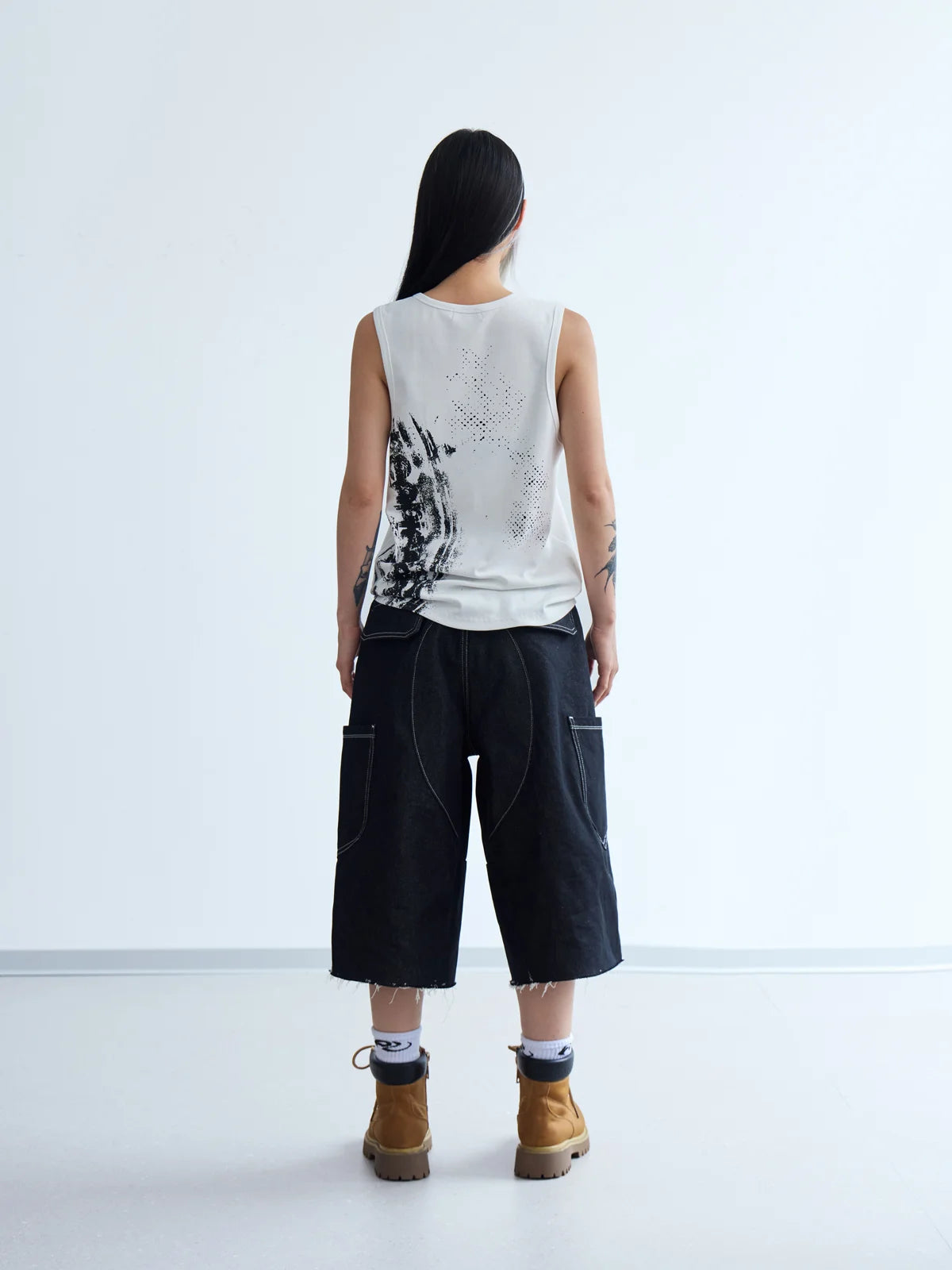 Peoplesense Marked Wheel Ribbed Tank Top
