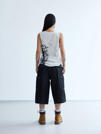 Peoplesense Marked Wheel Ribbed Tank Top