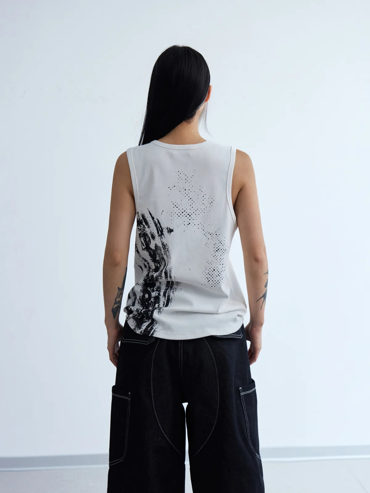 Peoplesense Marked Wheel Ribbed Tank Top