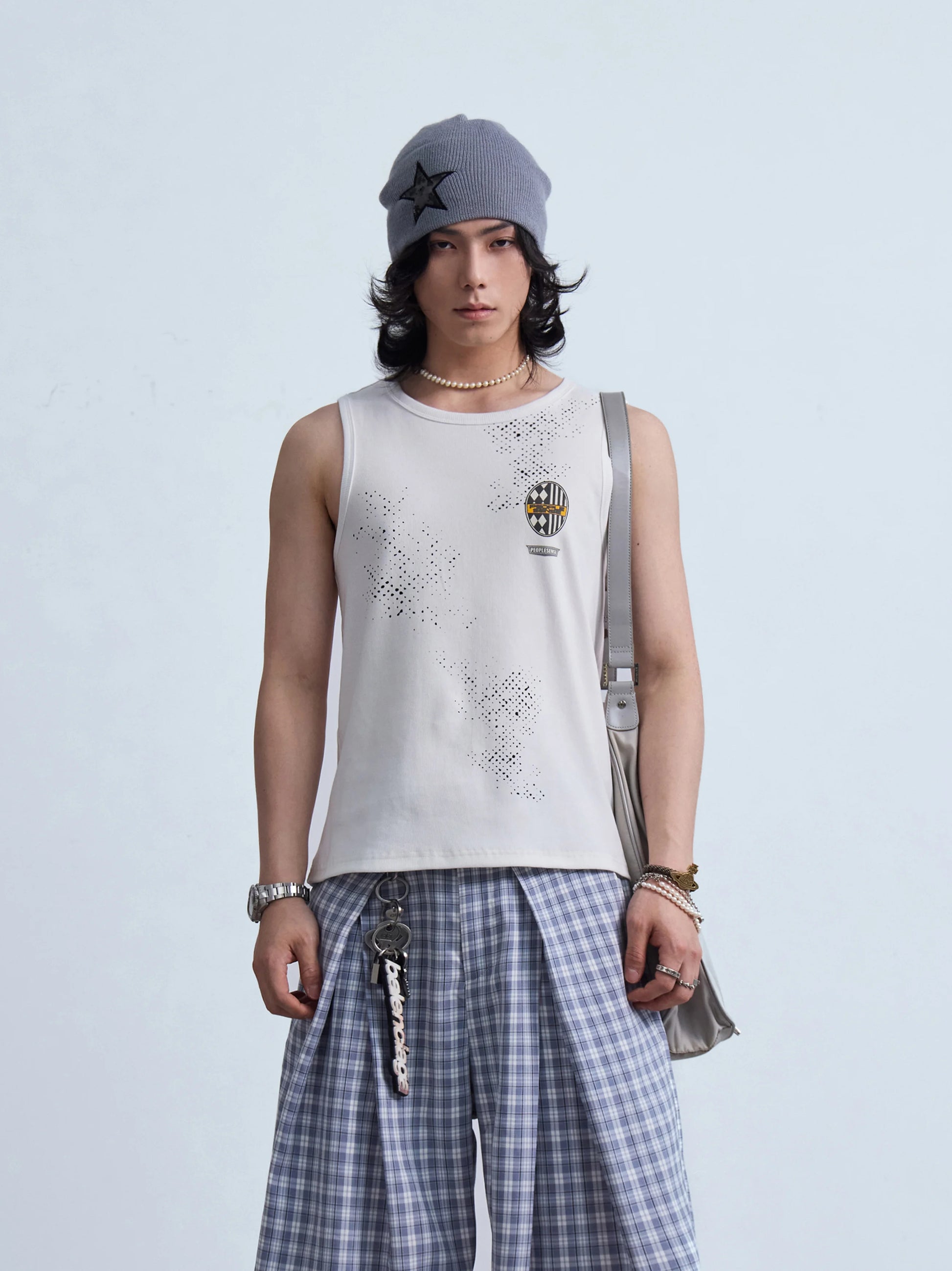 Peoplesense Marked Wheel Ribbed Tank Top