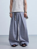 Peoplesense  Curved Plaid Relaxed Trousers
