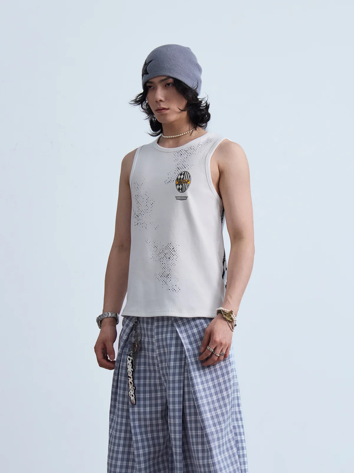 Peoplesense Marked Wheel Ribbed Tank Top