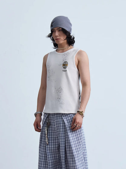 Peoplesense Marked Wheel Ribbed Tank Top