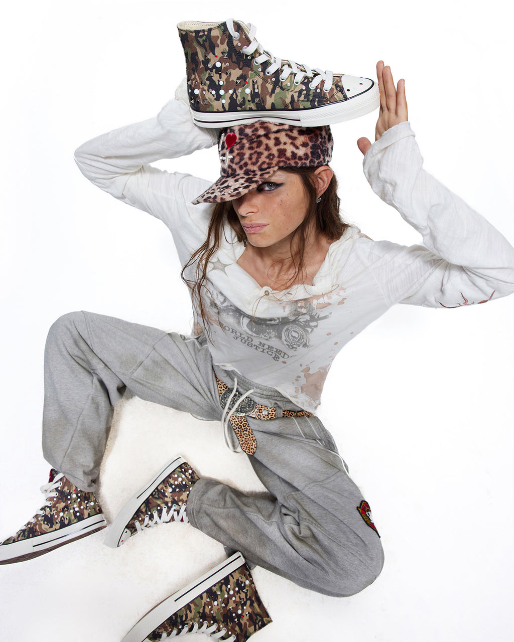 Peoplesense Camouflage High-Top Canvas Sneakers
