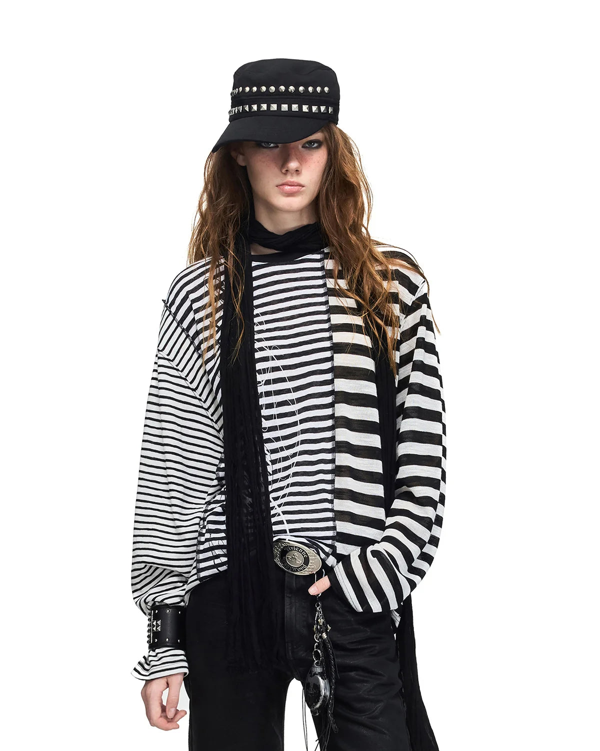 Peoplesense Mixed-Stripe Panel T-Shirt