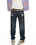 Peoplesense Contrast Embroidered Slim Jeans