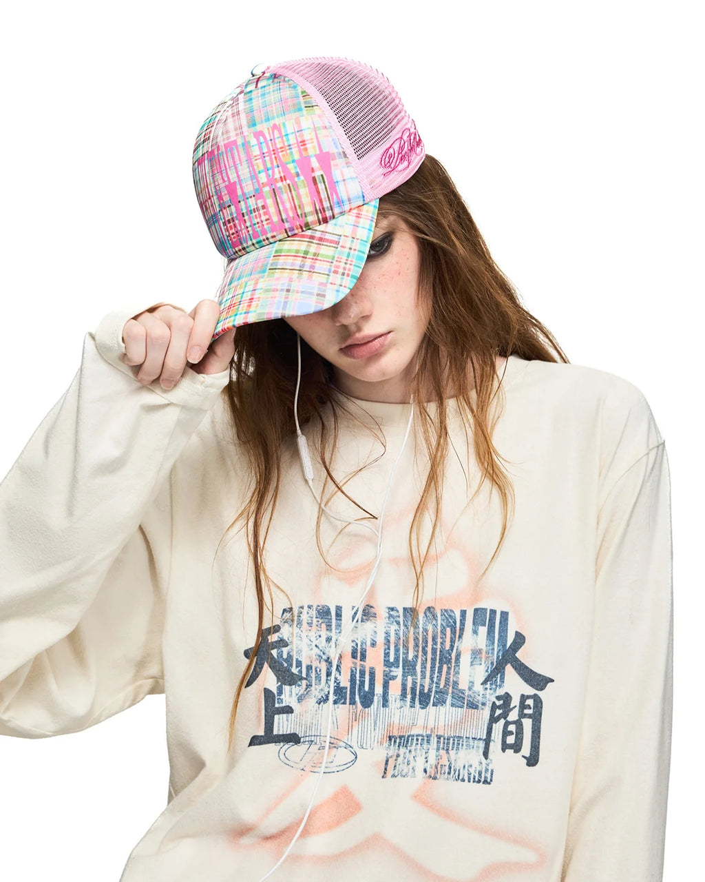 Peoplesense Retro Plaid Trucker Mesh Cap