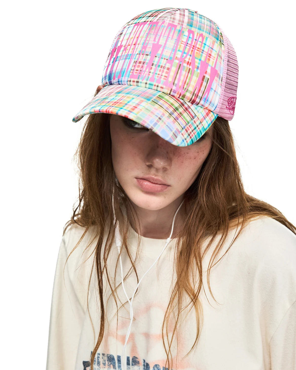 Peoplesense Retro Plaid Trucker Mesh Cap